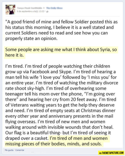 srsfunny:  A soldier’s perspective on Syria…http://srsfunny.tumblr.com/  Why the fuck did he join the army then????  Confused.  