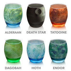 laughingsquid:  A Beautiful Glassware Set Based on Planets, a Moon and a Space Station From the Star Wars Universe 