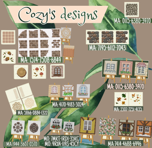 cozydew: hi guys! here are some of the design codes i use throughout cozy! i’ve included the main pa