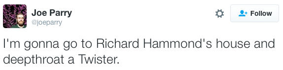 notlostonanadventure: micdotcom: Richard Hammond reached a new level of fragile masculinity