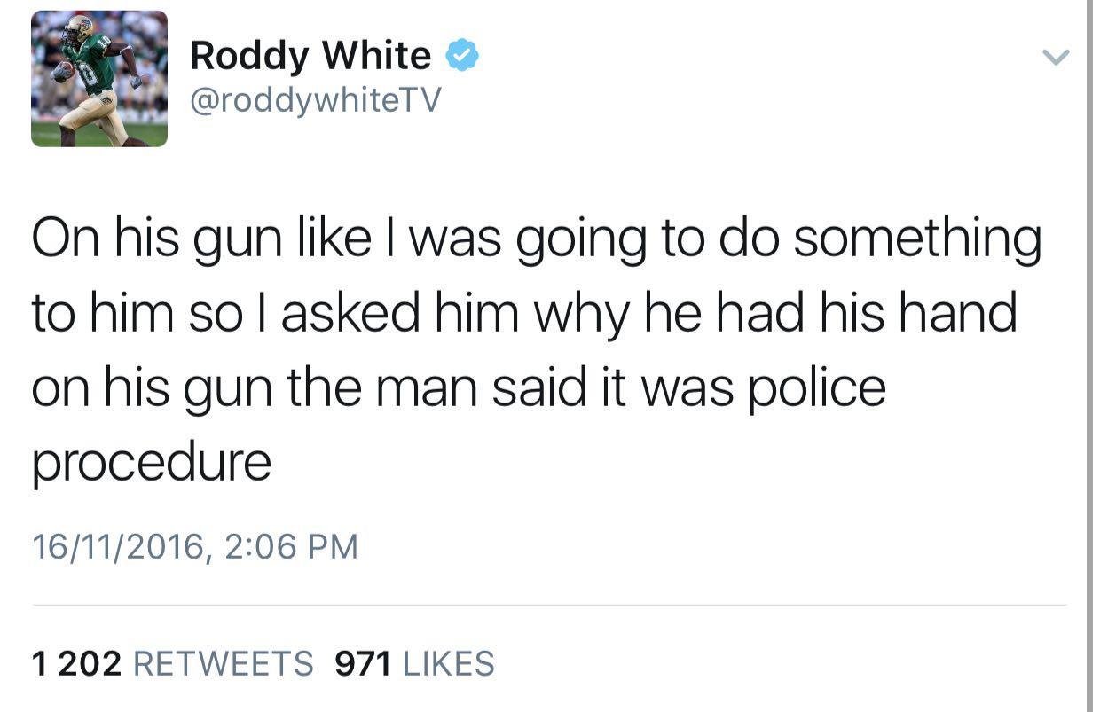 blackmattersus:  Cop sees a black man and automatically grabs his gun like that’s