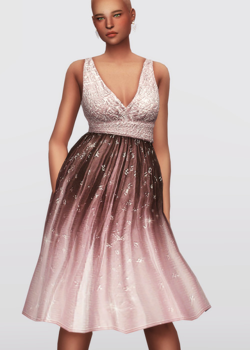 rusty-sims: Embellished Blue Ombré Dress by Marchesa Notte / 8 Color 무단수정/2차배포 절대 금지 DO NOT U