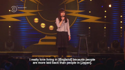 ikazon: sandandglass:    Yuriko Kotani /  Russell Howard’s Stand Up Central      please watch the whole thing it’s so good 