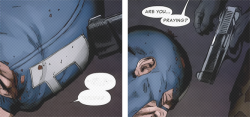 everybodyilovedies:  cyborgcap:  This is such a wonderful Ult Steve moment that I have to gush a bit.  For some context: by the time the scene pictured here rolls around, this is the second time Nuke (Frank Simpson) has ridiculed Steve for his faith.