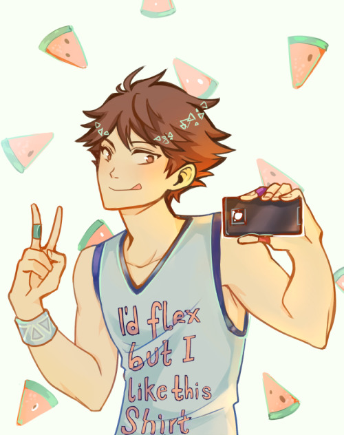 finding-nevverwhere: “Catching up to you, Iwa-chaaaan~ &lt;3″so I drew oikawa a bit 