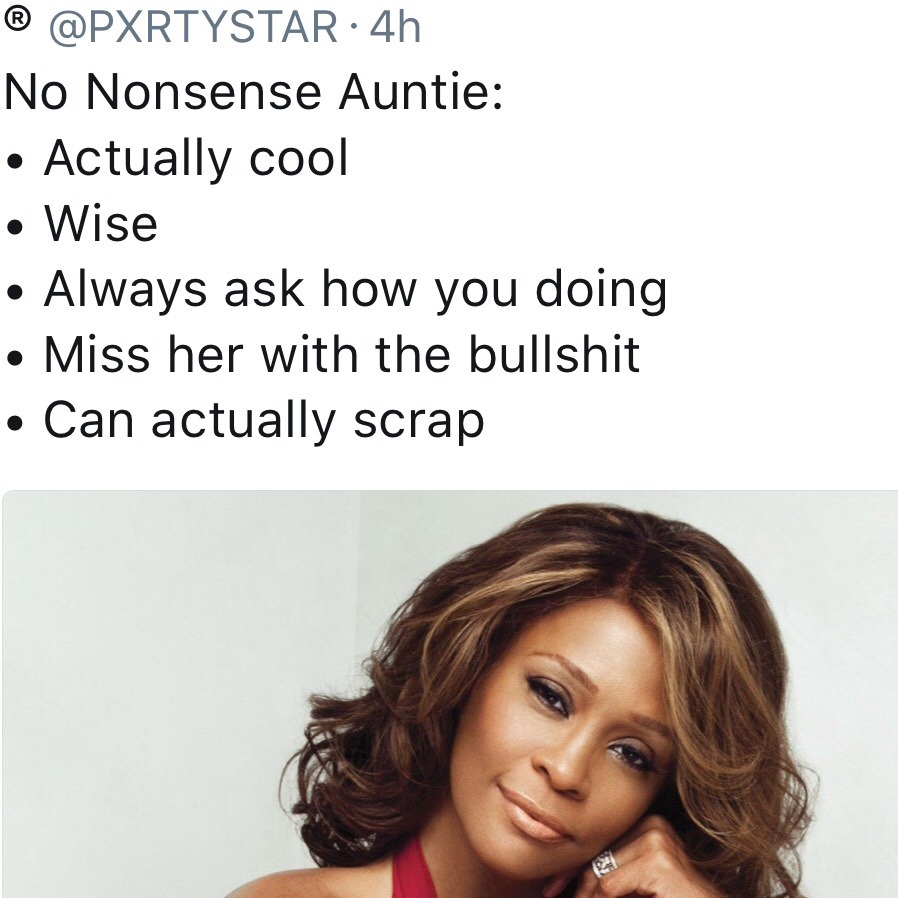 zamaron:  fuckrashida:  Tag yourself, I’m homophobic auntie  I’m the no nonsense