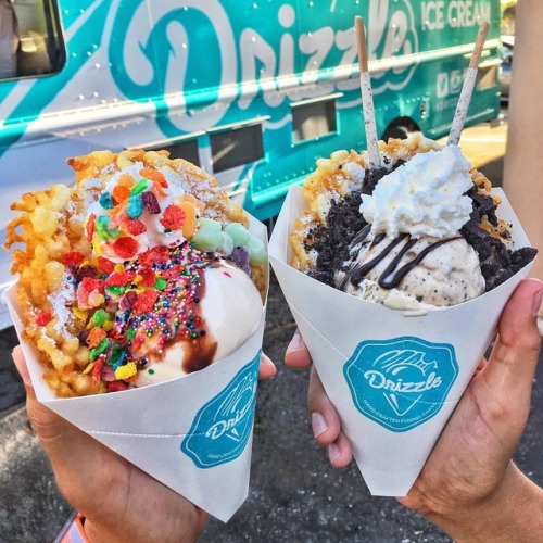 daily-deliciousness: Funnel cake ice cream cones What What *yes I did a quick What What dance*