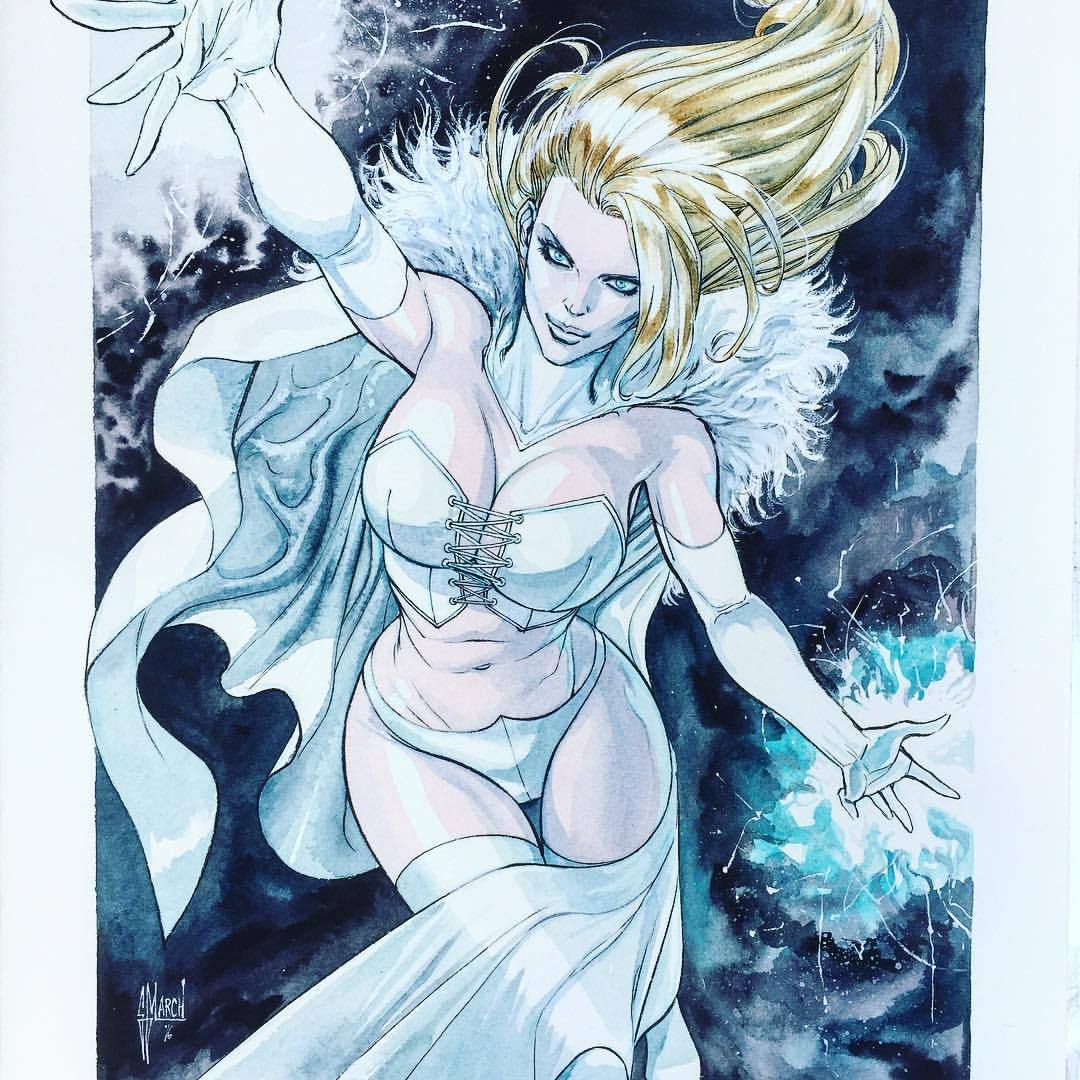 gmarch:  Emma Frost finished! #marvel #emmafrost #whitequeen #NICE #comiccon #notacover