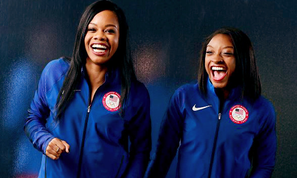 beydulgz:  jordynslefteyebrow:Gabby Douglas and Simone Biles at the Team USA Photoshoot