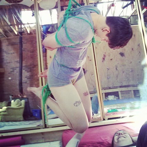 bdsmgeek:  sixtineparis:  coyotefeets:  Happy Rope Day ♥ | My favourite way to spend Sunday afternoon. (This was an awesome suspension! Jade put me up in a TK and simple hip harness, then dropped my hips so I was hanging by my shoulder. Then she flipped