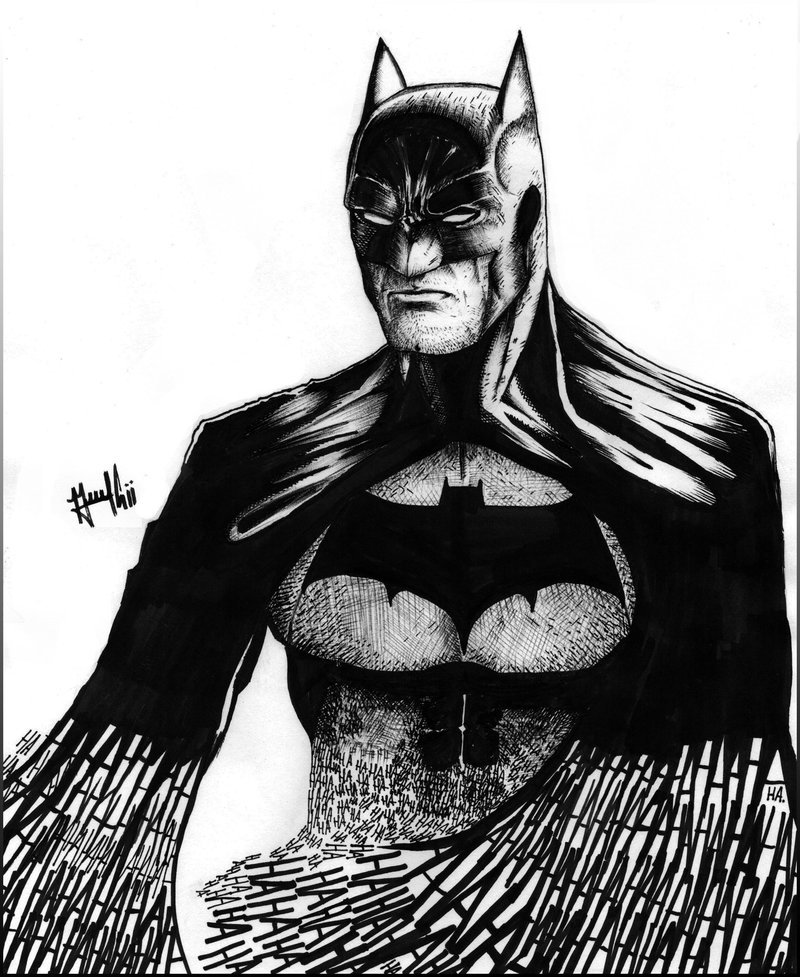 marvcastilloart:  #Inktober: Batman by Marv Castillo Tweet requests @MarvCastillo!