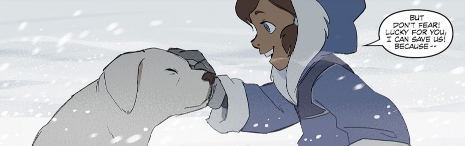 I Don't Even Know â€” thinking about lil Korra finding puppy Naga today....