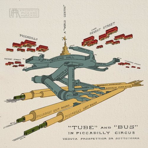 transitmaps: Historical Diagram: Piccadilly Circus Tube Station by Renzo Picasso, 1929We all know th