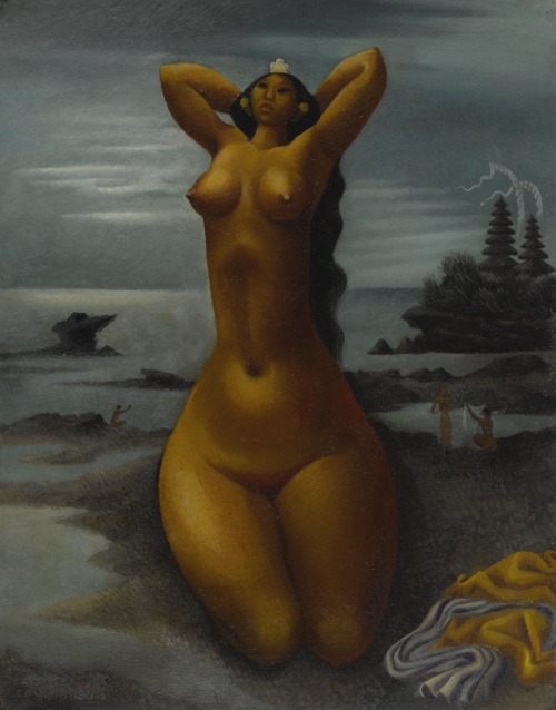 mybluewindow:Miguel Covarrubias - “Mujer en El Rio” (Balinesa),1947.