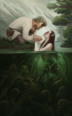 harrymypotterxxx: sixpenceee:  The Truth Lies Beneath the Surface by Kamil Jadczak. “Rusałka is a slavic female demon usually appearing around lakes, ponds or rivers. She deceives men and drowns them. I wanted to show her as a dead corpse that uses