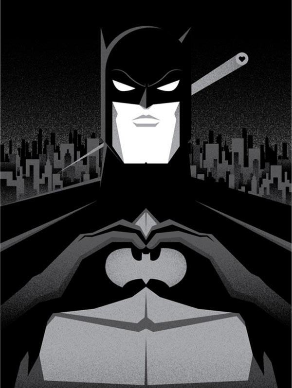 weandthecolor:  I Heart Gotham – Batman Illustration Pop Art Print by Bruce Yan