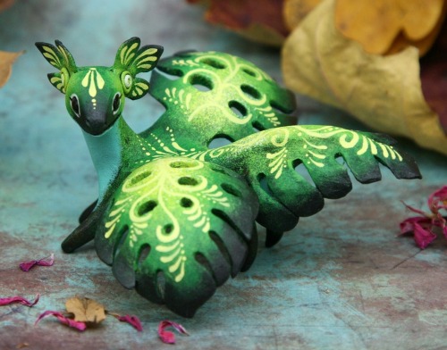 sosuperawesome: Oak, Monstera and Thistle Dragons Demiurgus Dreams on Etsy