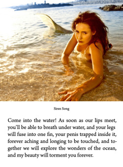 Sirens are actually half bird, half woman, not half fish, half woman, but the text makes it clear that she’s not a siren but a mermaid.