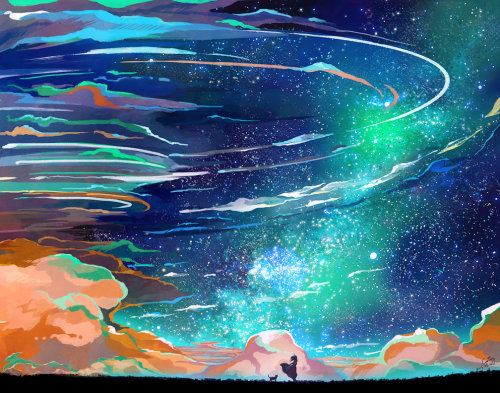 artistsalley:  Sky illustrations by Caring Wong Deviantart | Instagram | Tumblr  