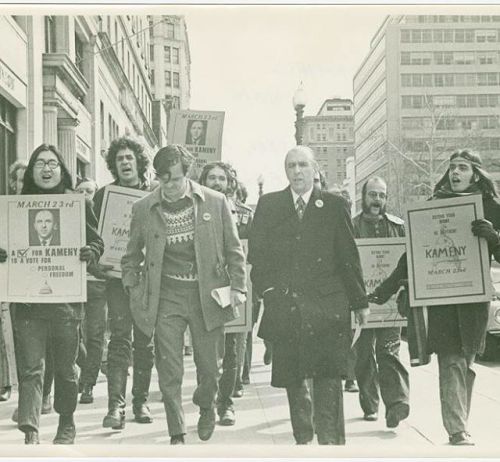 Frank Kameny, third from left, and supporters, Washington, D.C., March 20, 1971. Photo by Richard C.