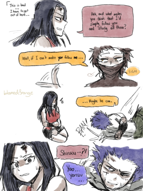 blamedorange:  Since Yaomomo’s quirk is clearly very versatile, I’ve been thinking about this situation where an unwilling Momo is captured and forced by the villains to make weapons for them. Then I realized it wouldn’t really work if she doesn’t