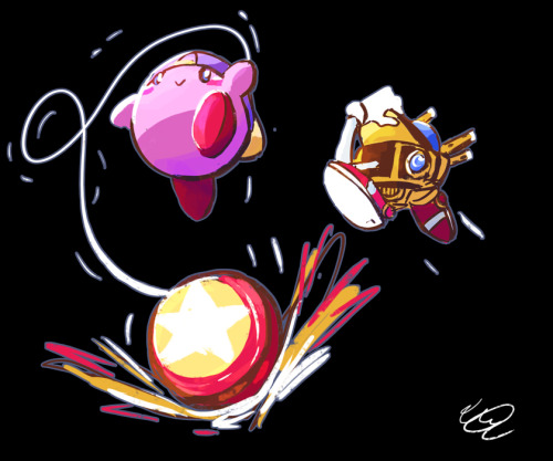 cherryberrylemon:  Kirby stuff from recently: Dream Land 2 animal buddies and a yoyo Kirby + Gim :D 