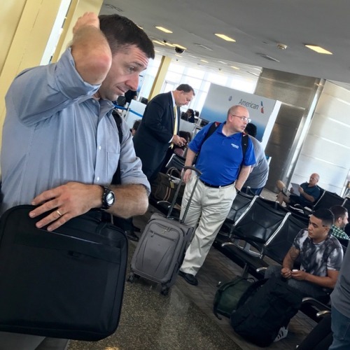 daddiesonthego: Business Travel Daddy patiently waiting for his elite boarding group to be announced