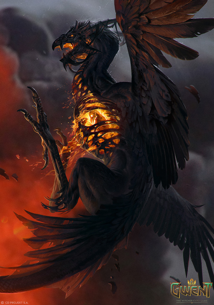 morbidfantasy21:Phoenix – Gwent card concept by Anna Podedworna  