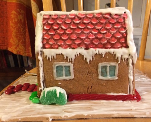 I don’t know if this counts as art but I made a gingerbread house :3