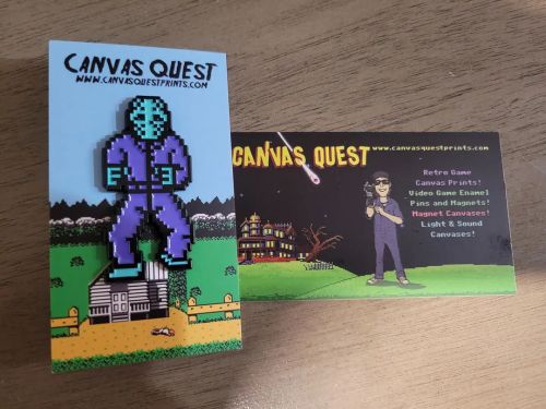 Got this awesome NES Jason Voorhees pin from @canvas_quest #halloween #October #fridaythe13th #nesfr