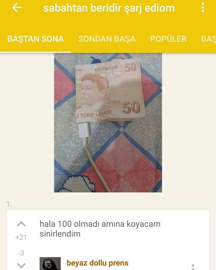 sabahtan beridir şarj...