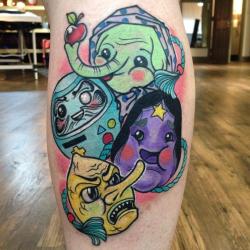 Rizzabootattoos:  Super Fun Piece I Got To Do Today😁✨ Adventure Time/Japanese