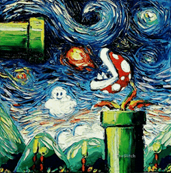 Jswvintage:  Van Gogh + Mario World