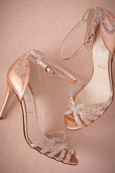 womenshoesdaily:  Rose gold glittered heels