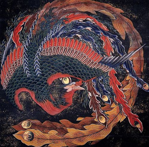 variousnews-blog:  Phoenix that Glares in all Directions, by Katsushika Hokusai, ca. 1846cut