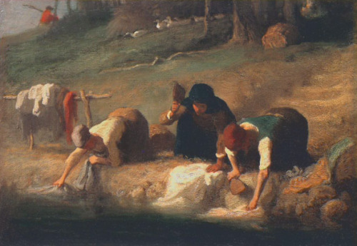 artist-millet: The Washerwomen, Jean-Francois Millet