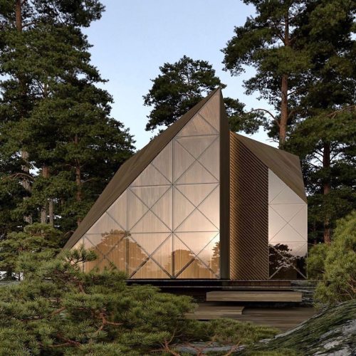 caandesign:  What do you think about this house for elite glamping in the nature?  Designed by Alexander Nerovnya Located in Olessund, Norway https://www.instagram.com/p/CG_0prMped0/?igshid=1j57b0j1lfe84