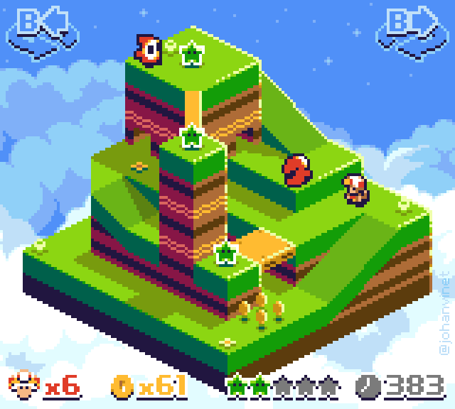 tinycartridge:  If Captain Toad was a Game Boy Color release ⊟ Artist Johan Vinet