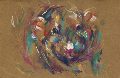 Muffin, mixed media on paperboard.NuanceFacebook | Deviantart | Society6 | Redbubble