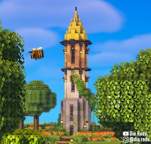 Minecraft Tower!! It’s not a very complex build but I love how it looks I also tried different