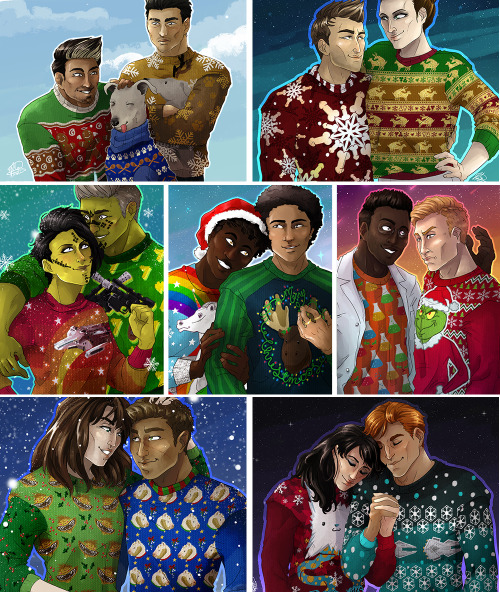 sssamsondraws: ⭐ Ugly Sweater Commissions Compilation ⭐ I think a couple still need to get posted, B