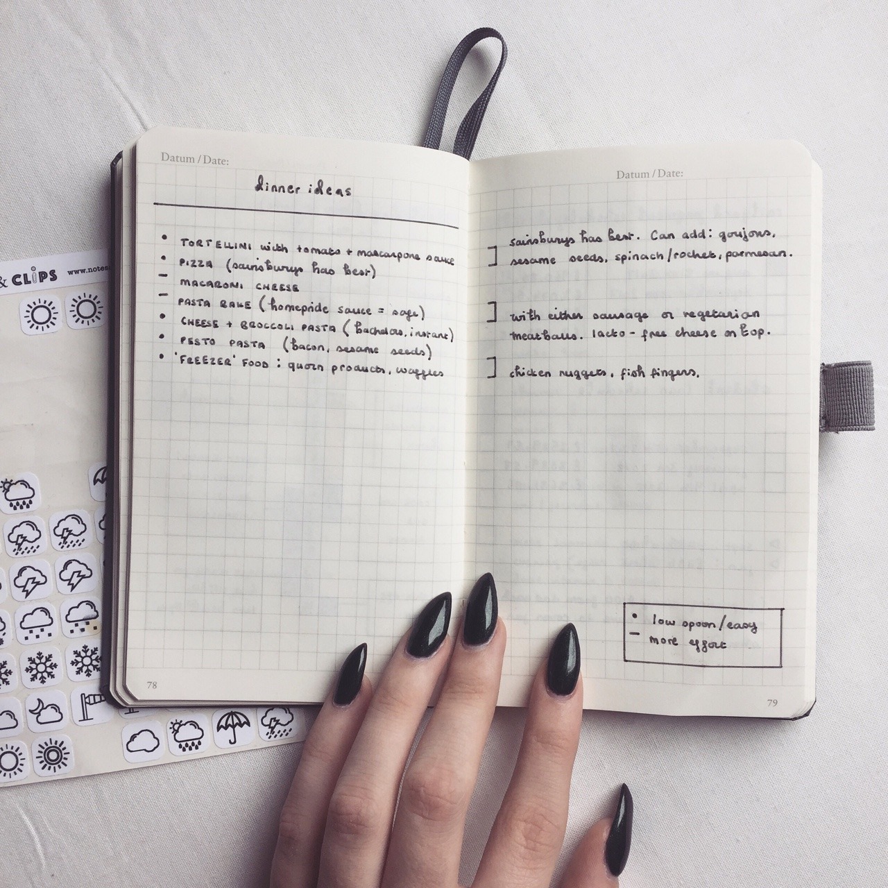 gloomy-collects: some recent bullet journal bits! trying to get myself somewhat organised