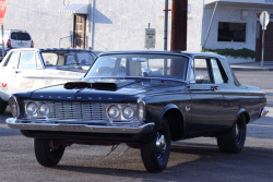 enginedynamicsinc:  Greg’s 1963 Plymouth Savoy : 500 ci stroked Max Wedge, 727 pushbutton TorqueFlite transmission, 391 Posi rear end. Restoration / build by Bob Mosher &amp; crew.