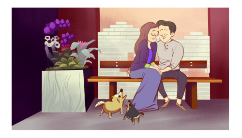 For my friend’s wedding, I did some little illustrations that capture most of their memorable 