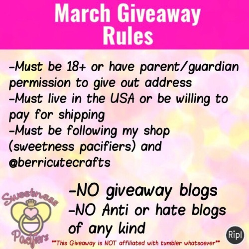 sweetnesspacifiers - MARCH GIVEAWAY Wishlist in bio and down...