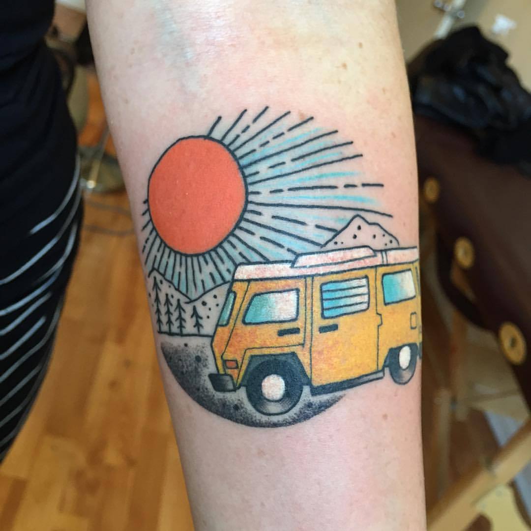 10 Cool Volkswagen Kombi Tattoos For Your Inner Hippie  Tattoodo