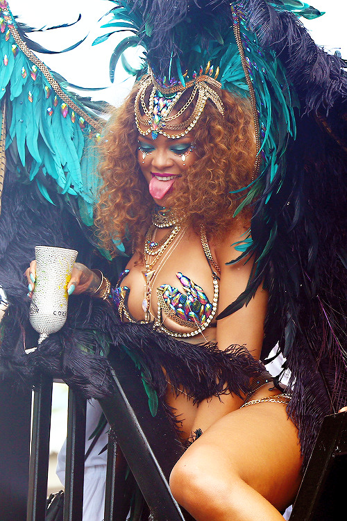 celebritiesofcolor:Rihanna on a float at Kadooment day parade in Barbados