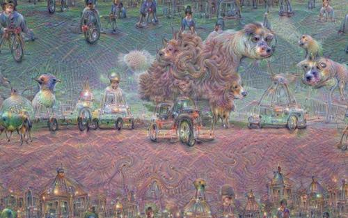 prostheticknowledge:  InceptionismGoogle Research release images related to their work in Neural Networks - just as they are used for image recognition and learning, when they are used for image creation, the results are incredibly surreal:Artificial