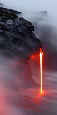 wasbella102:  Fire Fall - Volcano, Kilauea,