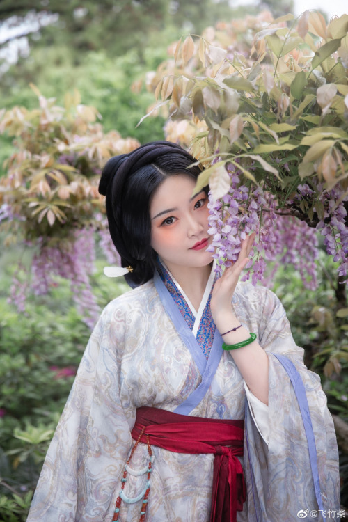 chinese hanfu in tang dynasty style by 竹里馆汉服